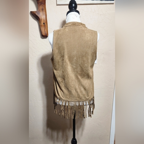 Vest, ultrasuede, with fringe. small - Picture 2 of 4
